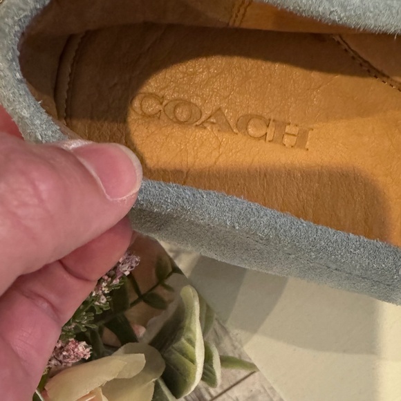 Coach ARLENE SUEDE Leather HORSE BIT Driving LOAFER Moccasin Light BLUE 9/39 - Picture 3 of 11